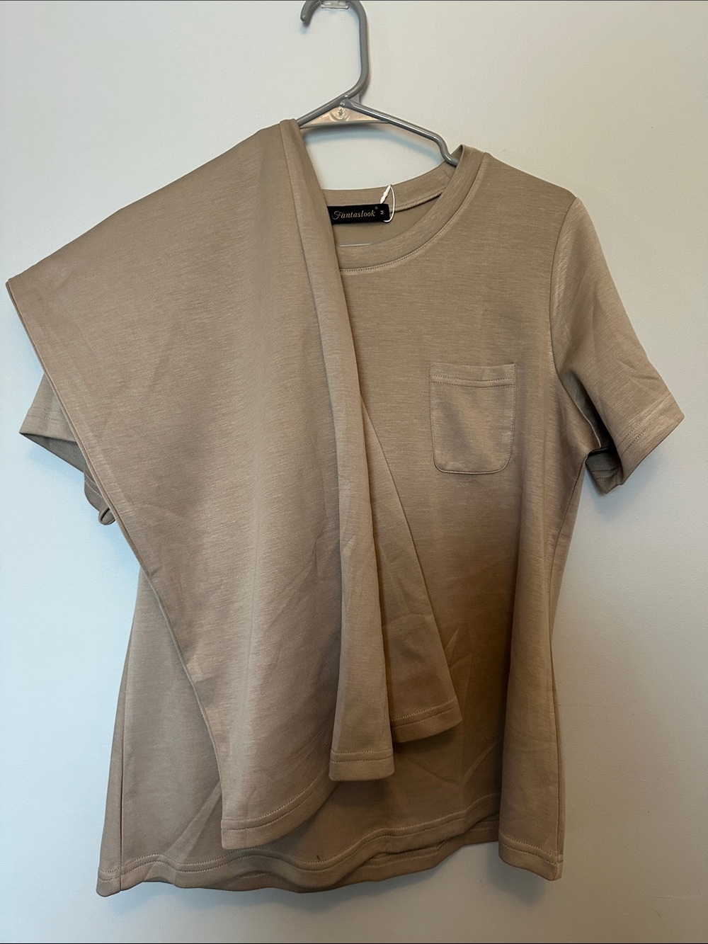 Women's Tan Pocket Crewneck Tee w/ Pants Med
